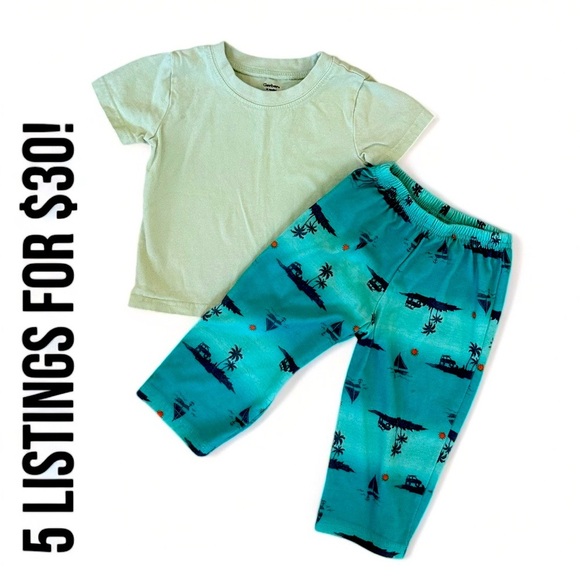Gerber / Carter’s Baby Boy Tropical Pajamas Set Size 18 Months - Picture 1 of 8
